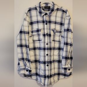 Lane Bryant Blue and White Plaid Shacket